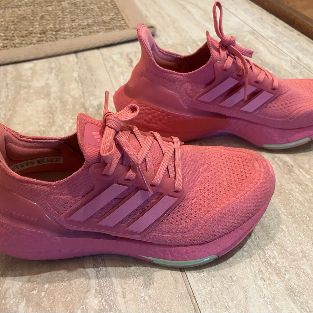 Adidas Ultraboost 2021 Women's Pink Running Shoes.